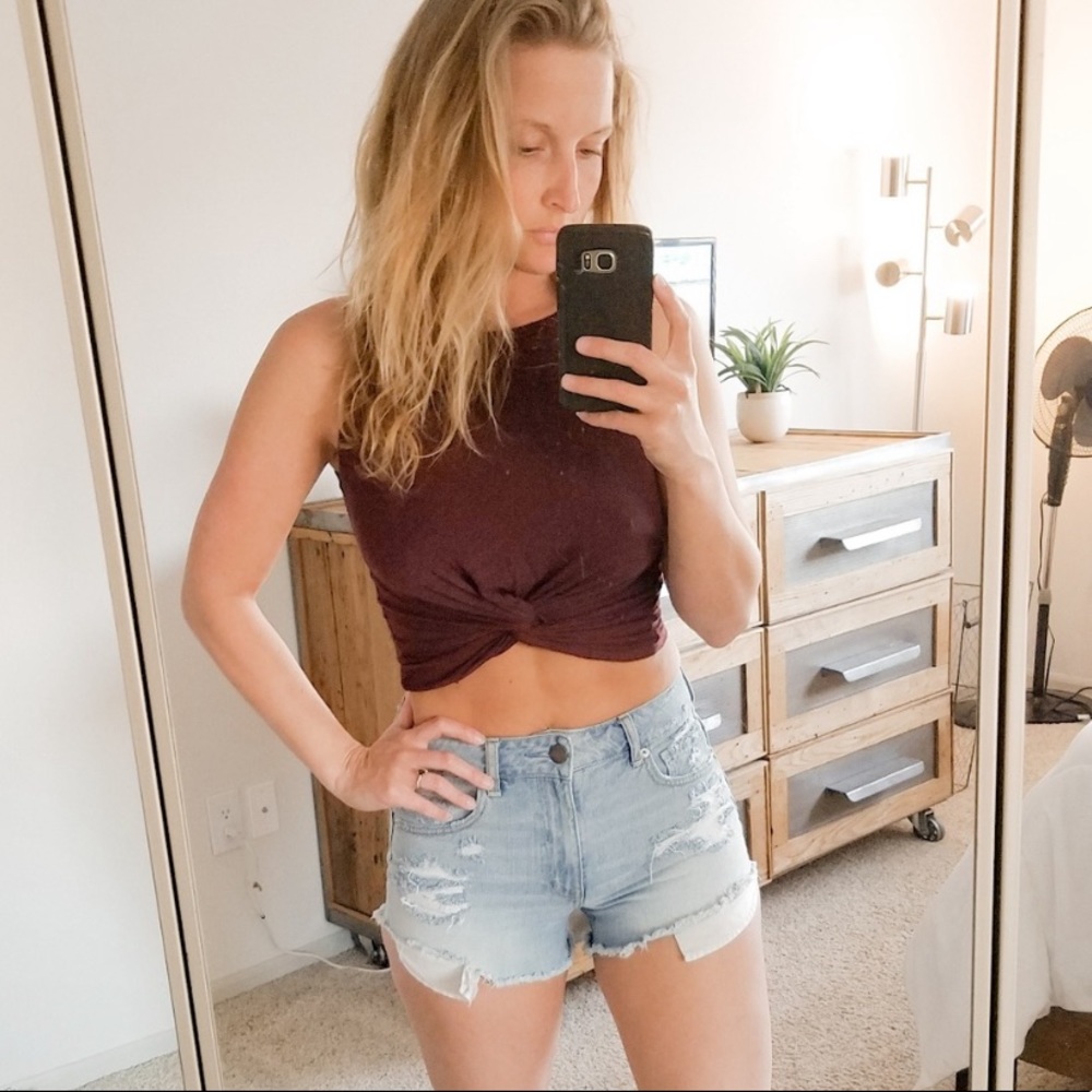 american eagle denim shorts